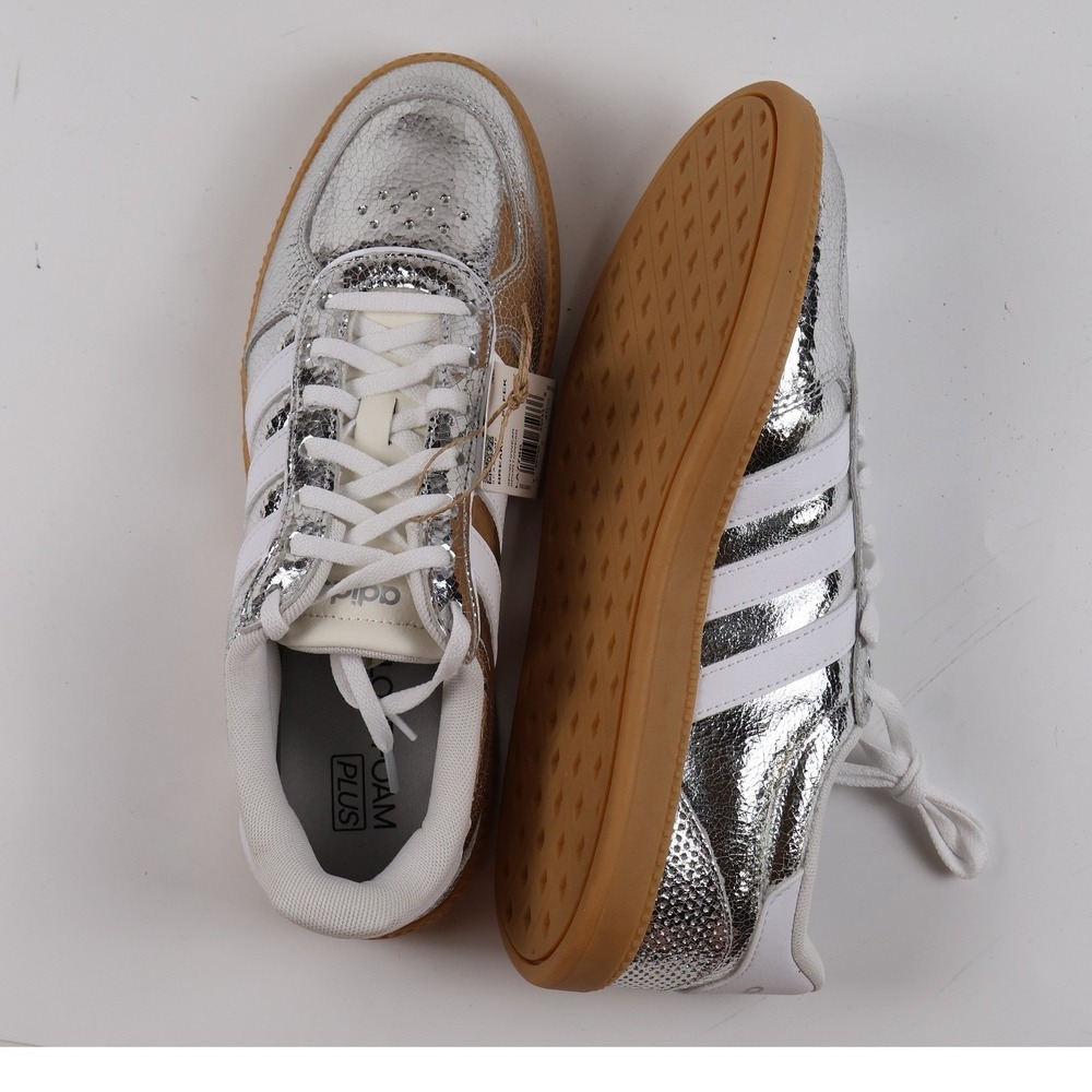 Adidas Breaknet Sleek Silver Metallic Sneakers 8.5 NWT